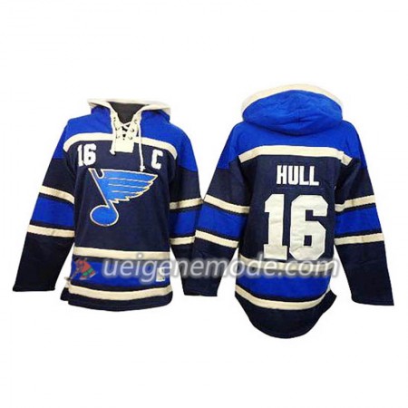 Herren Eishockey St. Louis Blues Brett Hull 16 Blau Sawyer Hooded Sweatshirt